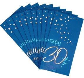 10 tovaglioli 30° compleanno blu elegante
