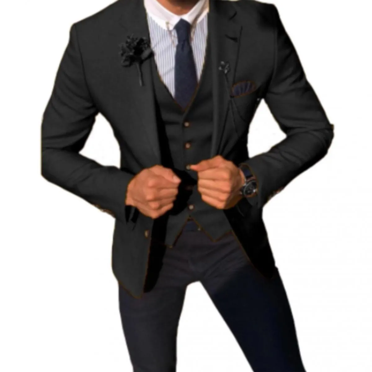 Yellow Peak Lapel Slim Fit Groomsmen Wedding Dinner Suit for Men