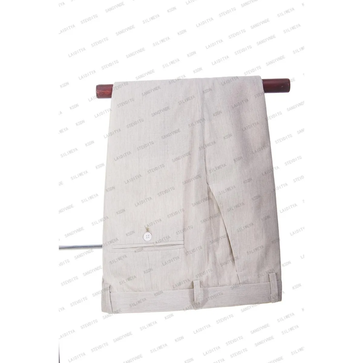 2023 Abito da uomo Moda Khaki chiaro con risvolto con risvolto Fasciatura Giacca in tre pezzi Pantaloni Gilet per il tempo liber