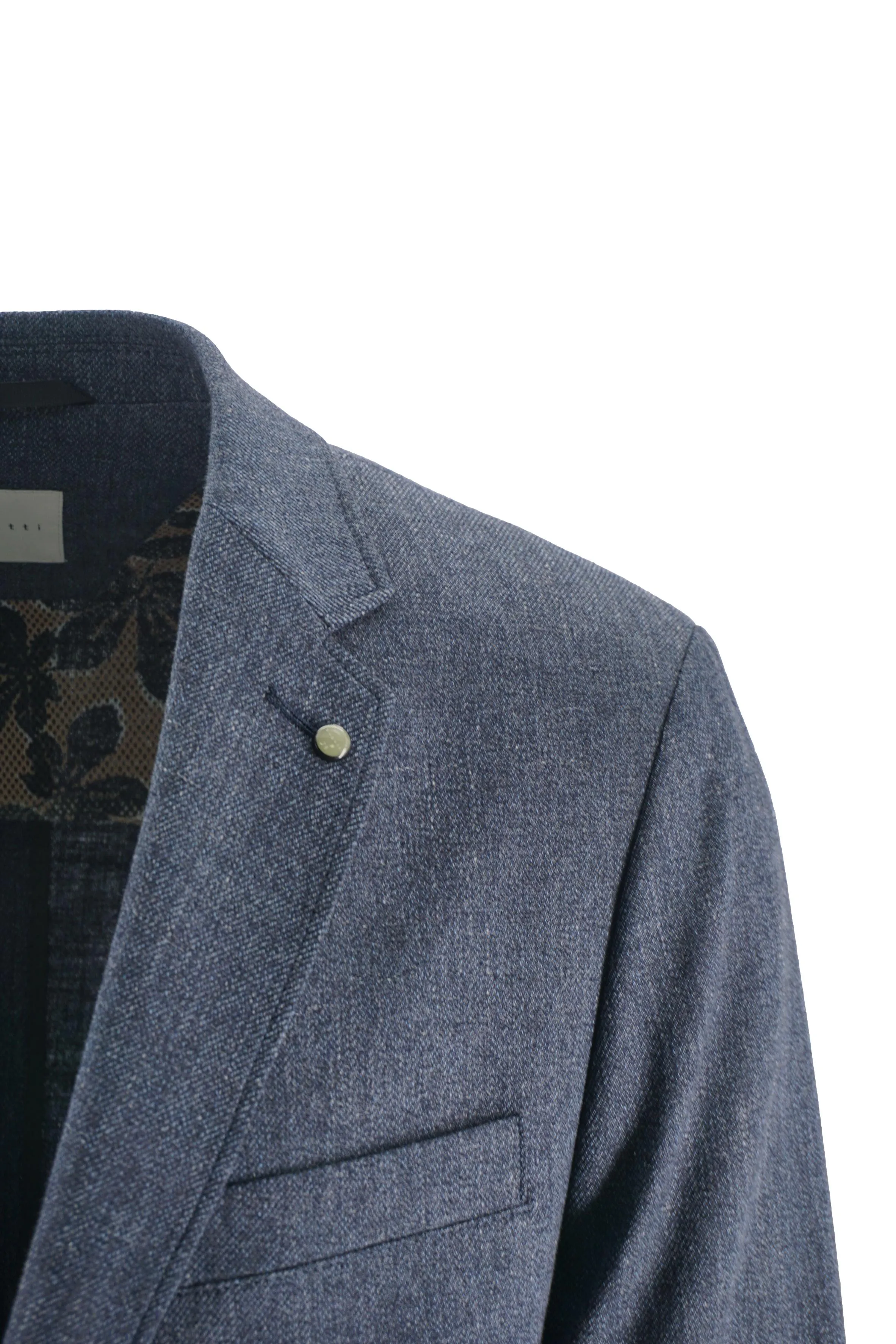 Blue Linen and Cotton Blend Jacket Sizes 62-64