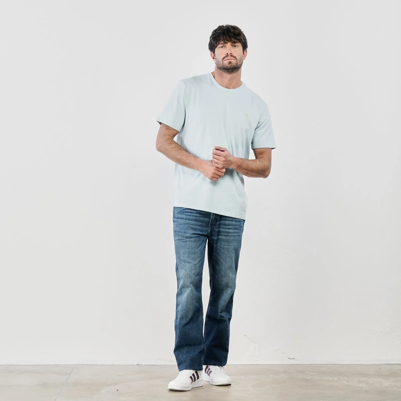 Blue Stone Washed Jeans with Pockets