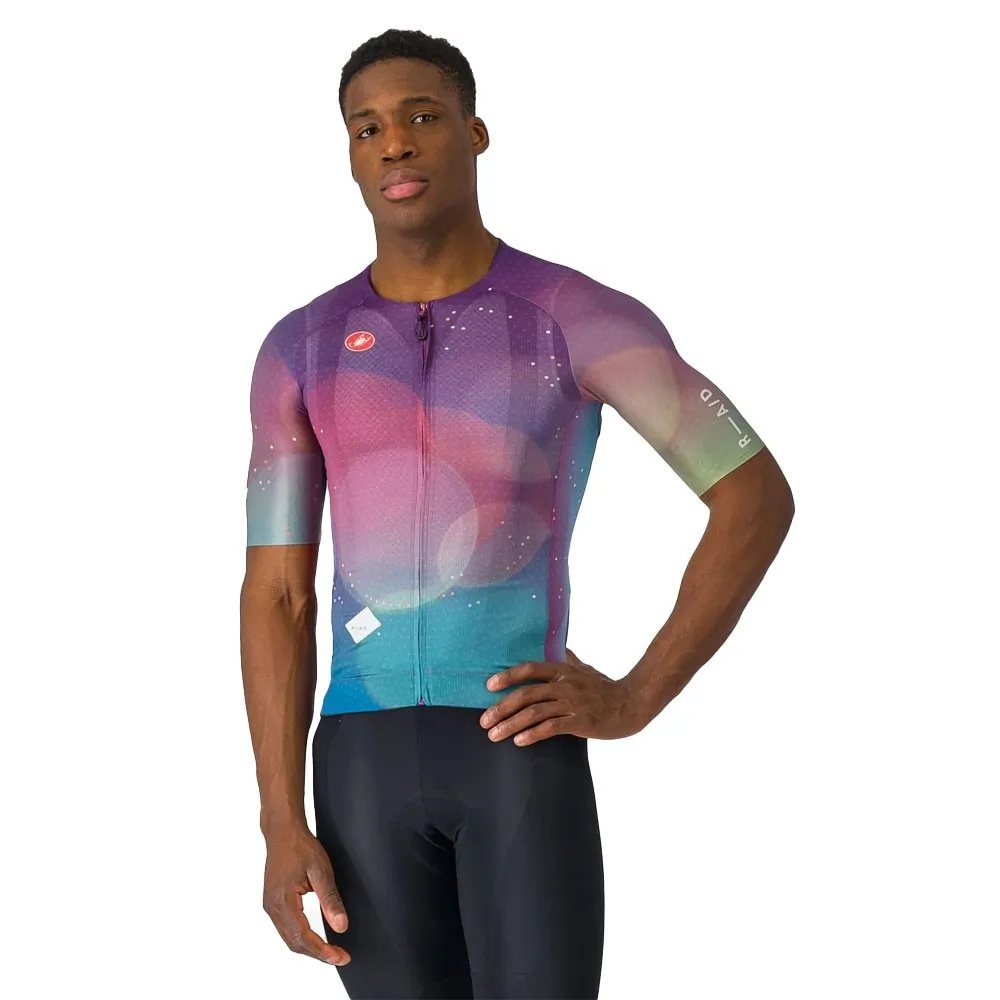 Castelli Maglia Ciclismo R-A D Viola Blu Verde Uomo