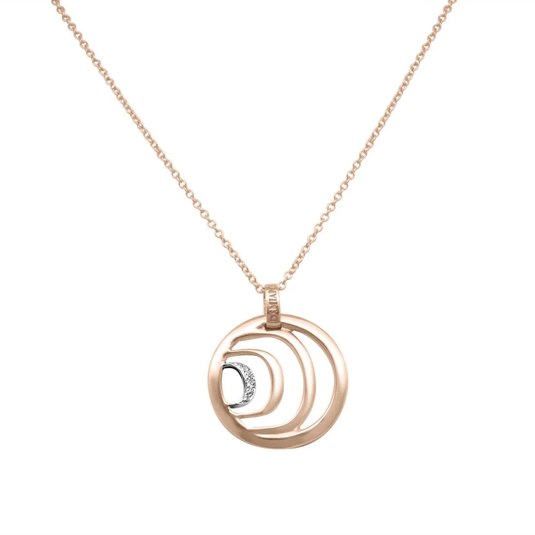 Collana in oro rosa con diamanti ct 0.025
