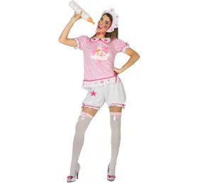 Costume da bambina rosa per donna