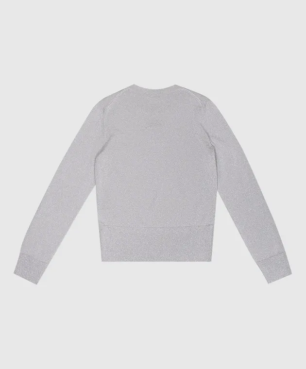 Dolce&Gabbana Maglia grigia da bambino con lurex e cristalli L5KWK2JFMJC810