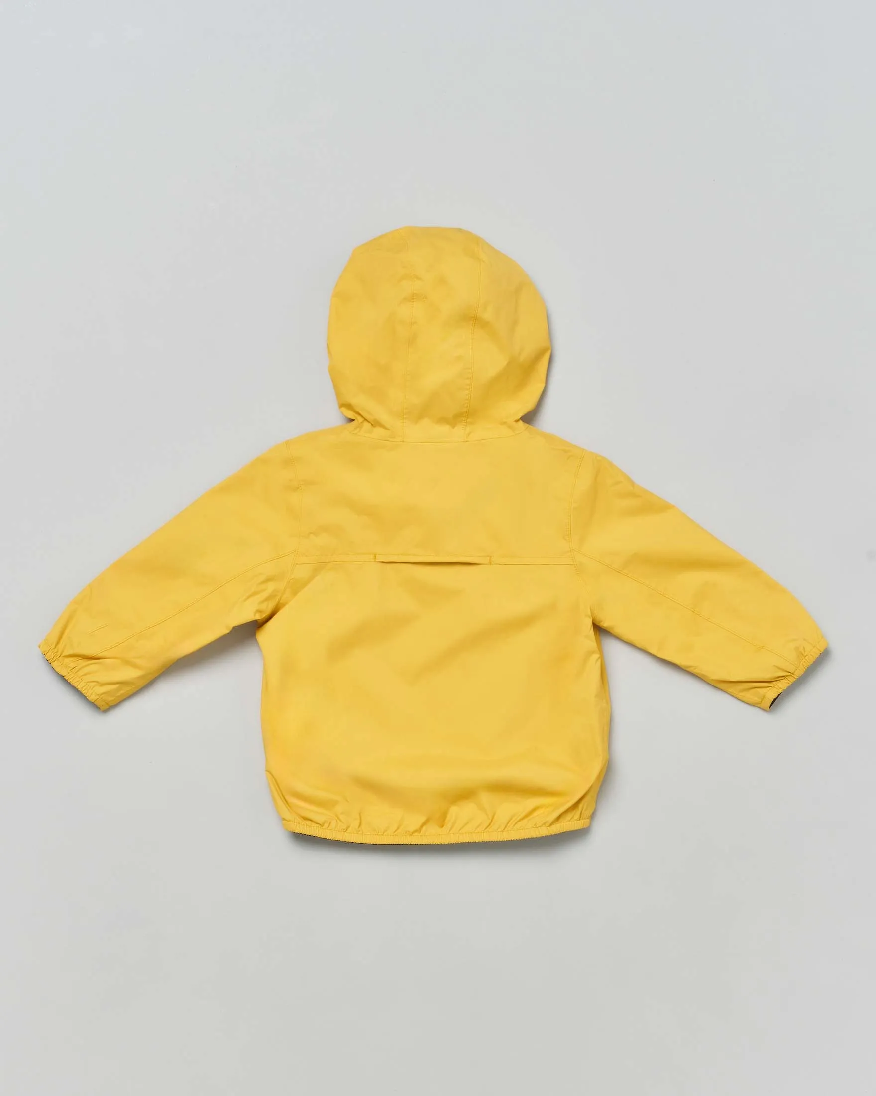 E. Jake Plus 2 Yellow Nylon Jacket Reversible to Blue with Fixed Hood 12-24 Months