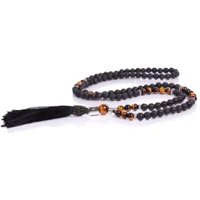 IVAN BASILE Collana mala tibetano unisex con pietre e nappa