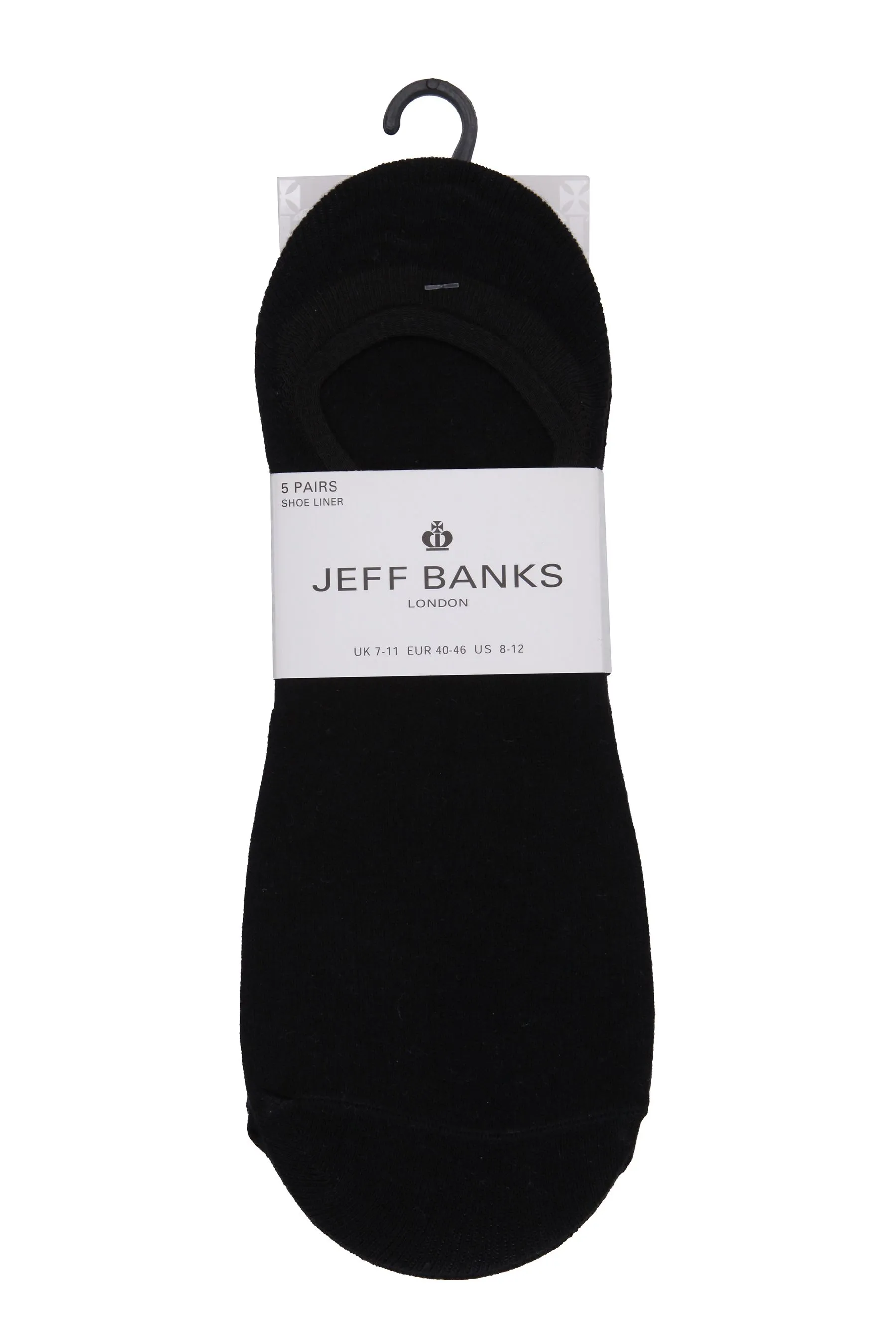 Jeff Banks Super Low Cut Shoe Liners Socks 5 Pack    