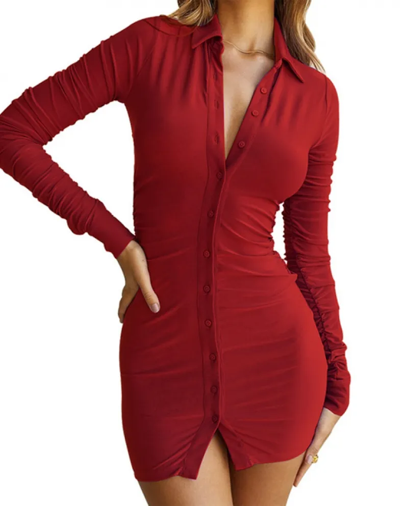 Bodycon Women's Dress with Off-the-Shoulder Bag Collar, Pleated Details, and Streetwear Vintage Inspired