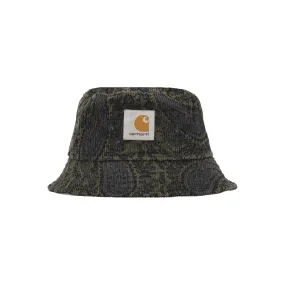 Men's Cord Bucket Hat with Paisley Print/Plant Design