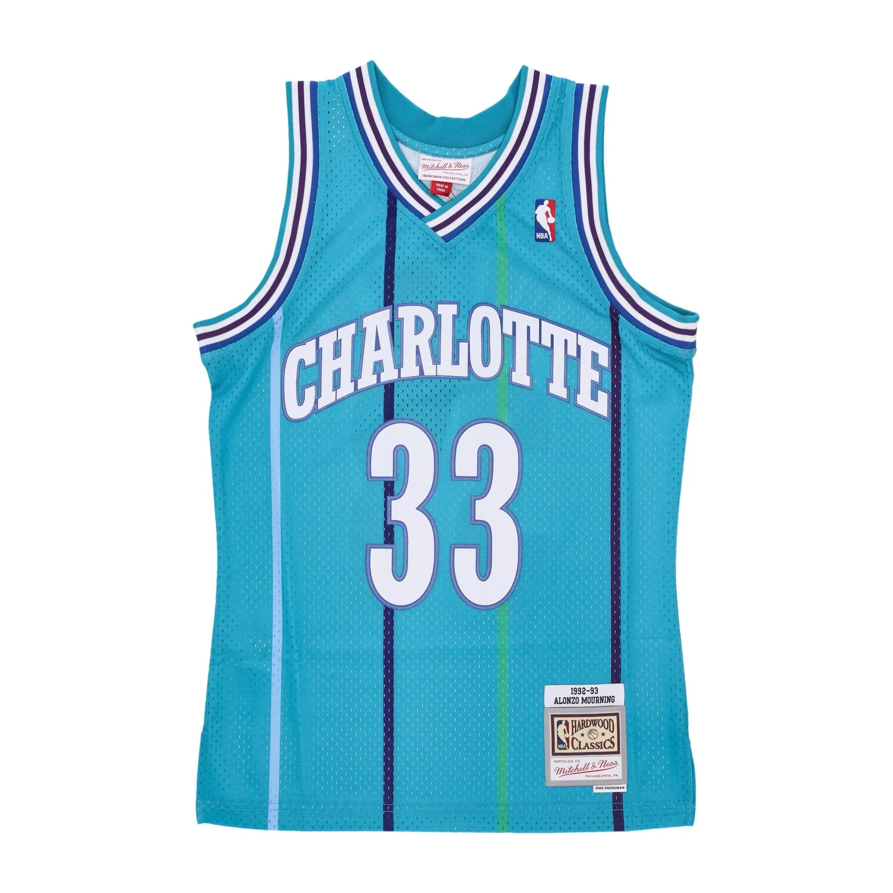 Men's NBA Swingman Jersey No 33 Alonzo Mourning Chahor Original Team Colors