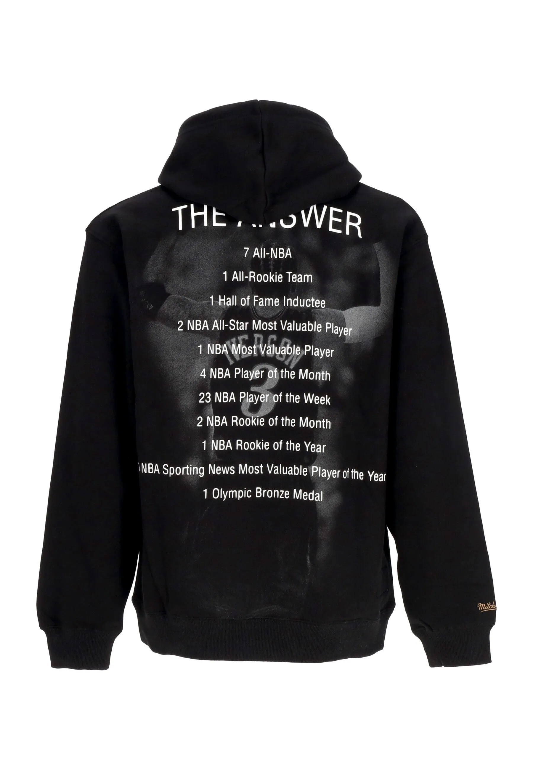 NBA Premium Fleece Vintage Logo Hoodie Allen Iverson Phi76e Black Hoodie
