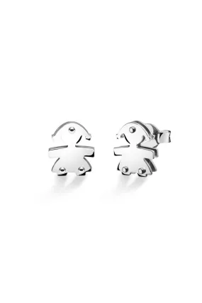 Orecchini a Lobo Bimba in Oro Bianco Le Bebé – I Mini