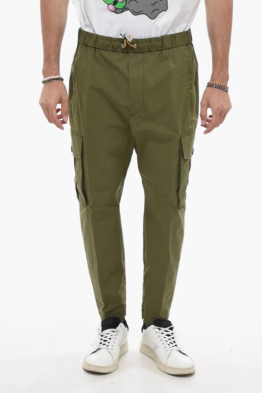 Pantaloni Pully in Cotone con Coulisse