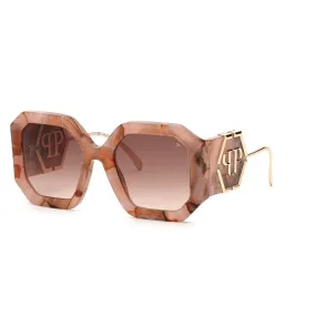   Philipp Plein SPP067 - 06Z8 Opale Fuxia Marmorizzato Rosa | Occhiale Da Sole Donna 