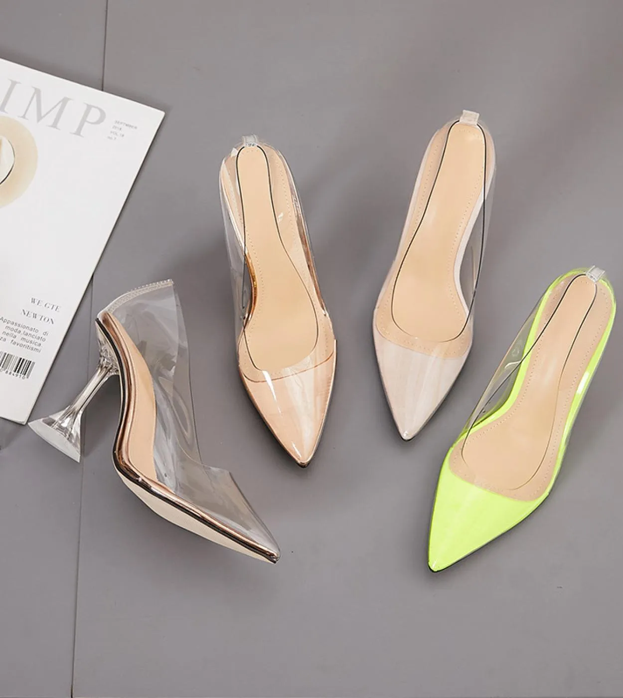 Clear Heel Jelly Sandals Plexiglass Women's Slippers