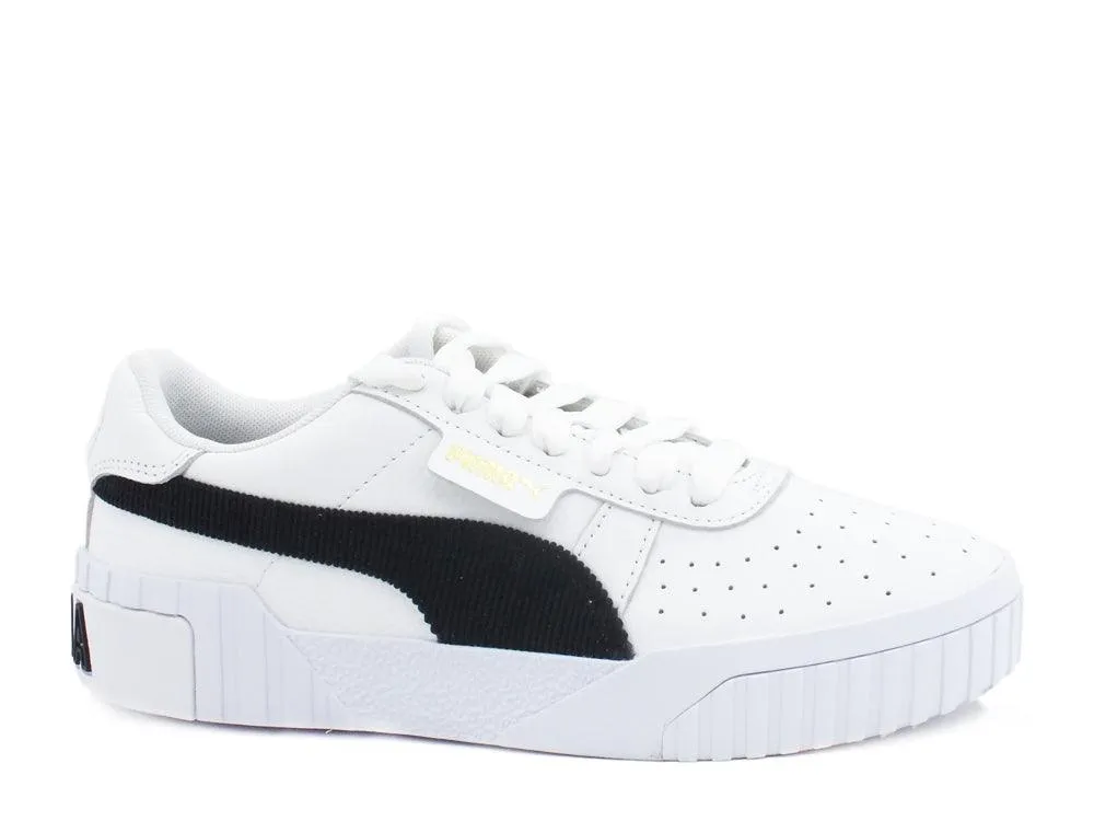 PUMA Cali Corduroy White and Black Sneakers 37466301