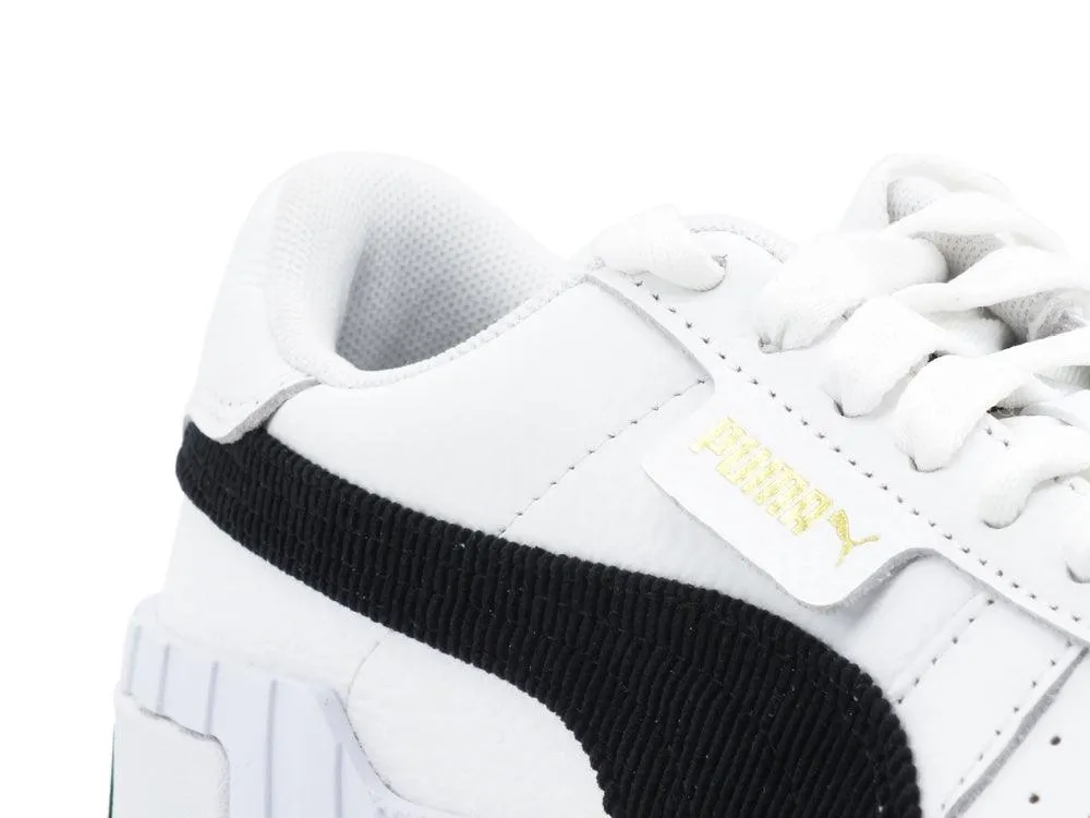 PUMA Cali Corduroy White and Black Sneakers 37466301