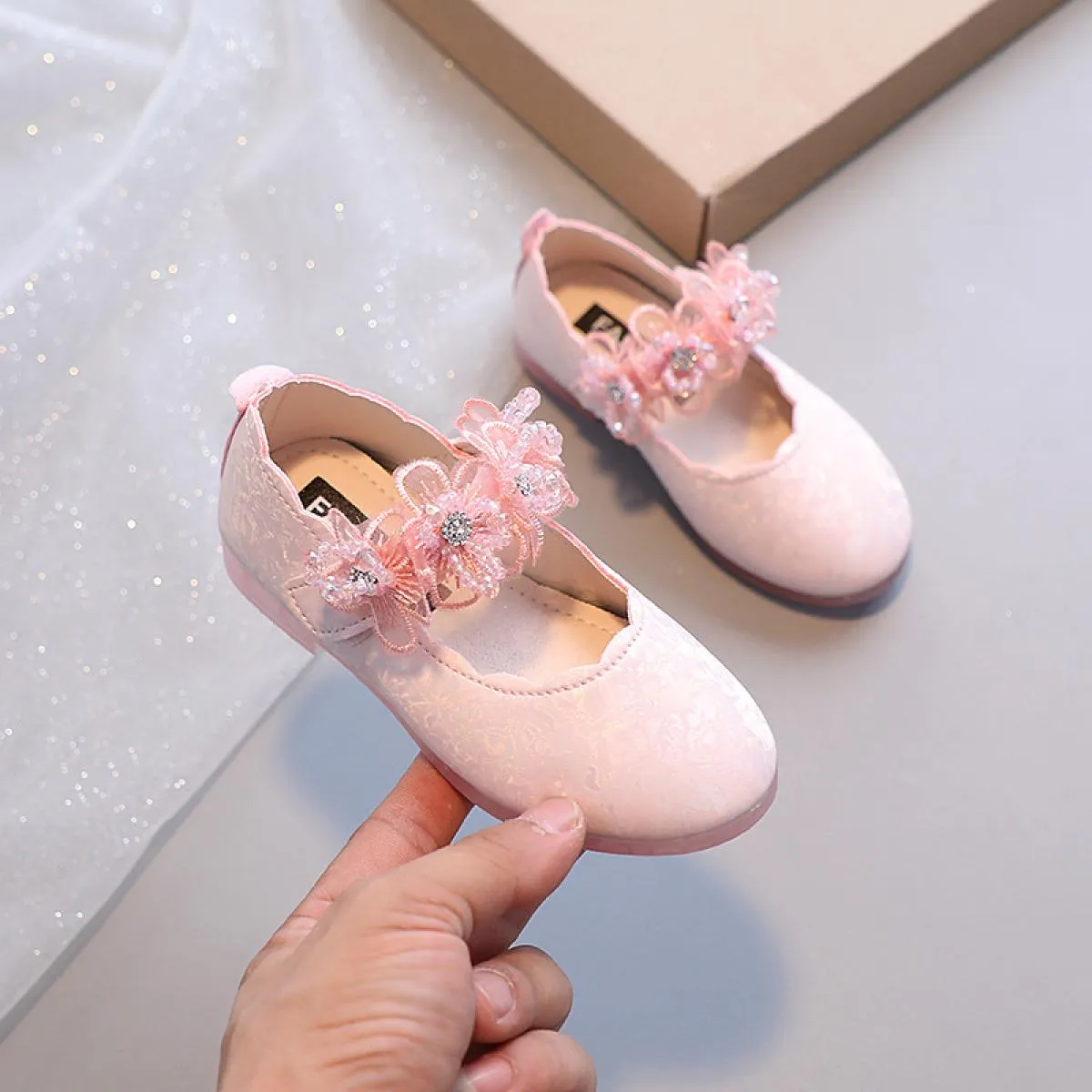 Scarpe da ballo principessa in pelle Scarpe Janes in pelle Scarpe basse per bambini e ragazze in pelle