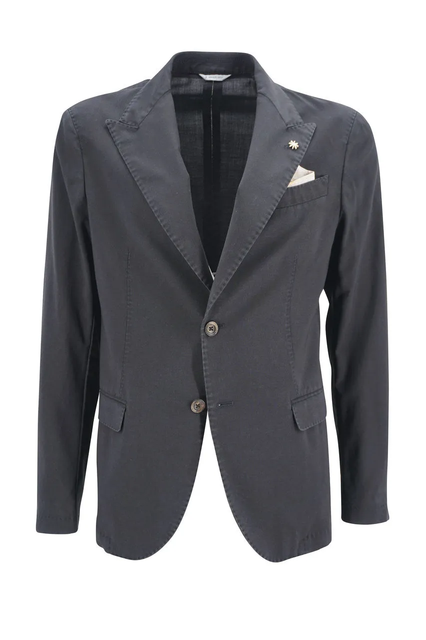 Single Breasted Black Wool Jacket