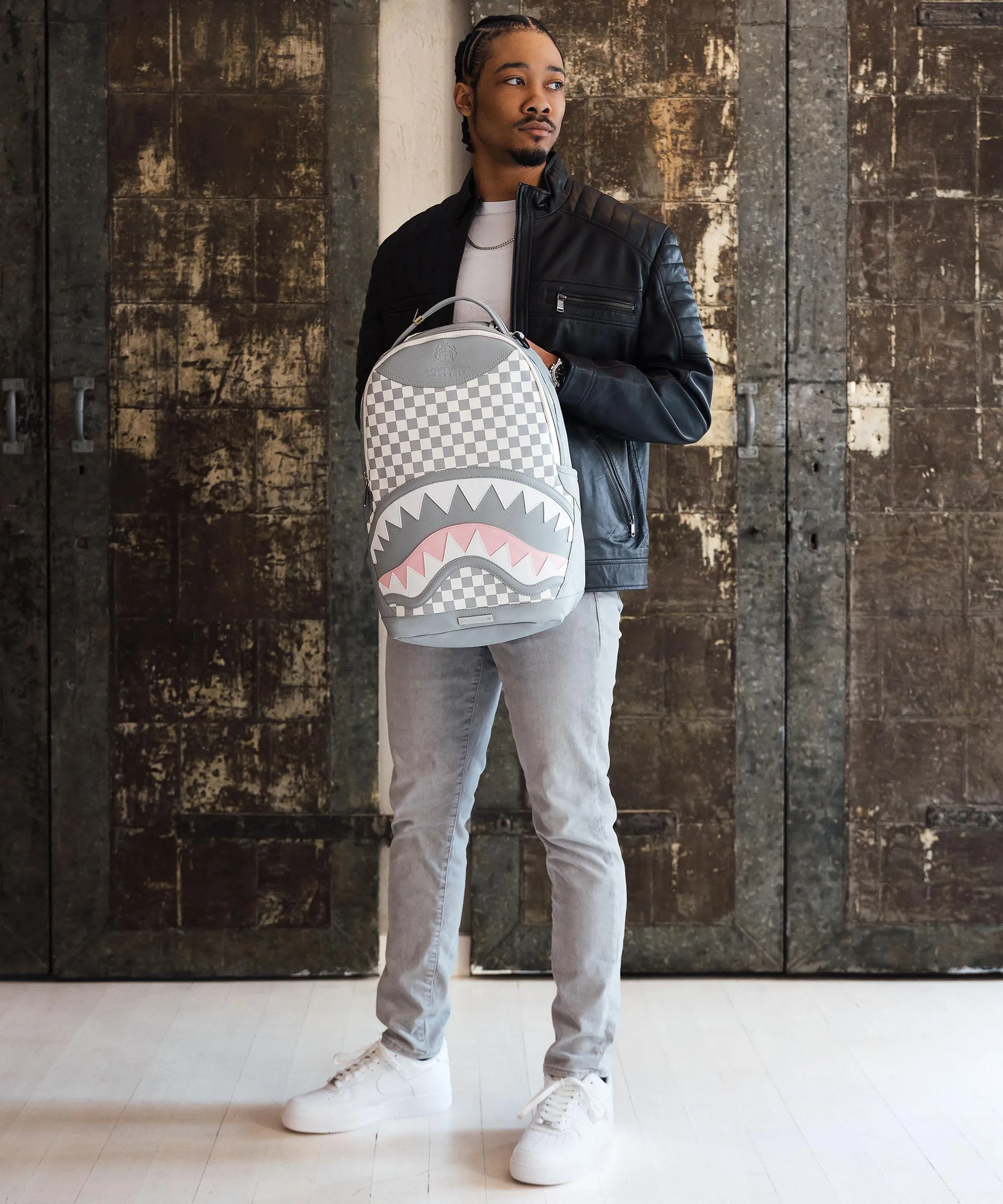  Sprayground Rose Henney Zaino 14″ plastica grigio/bianco  