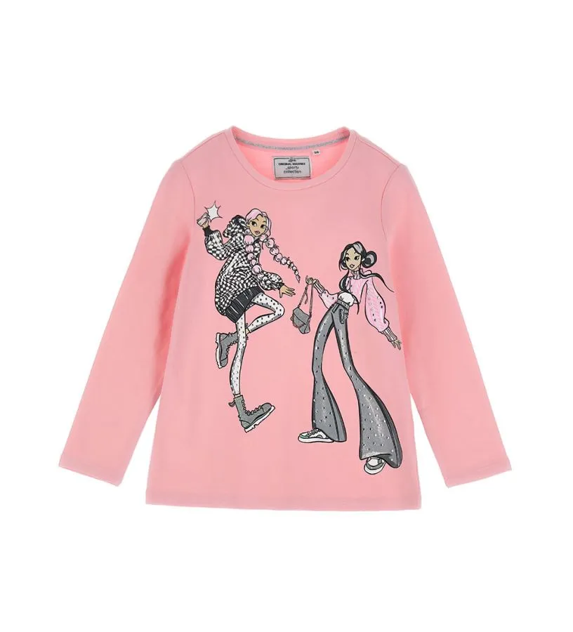 --T-shirt rosa con paillettes-